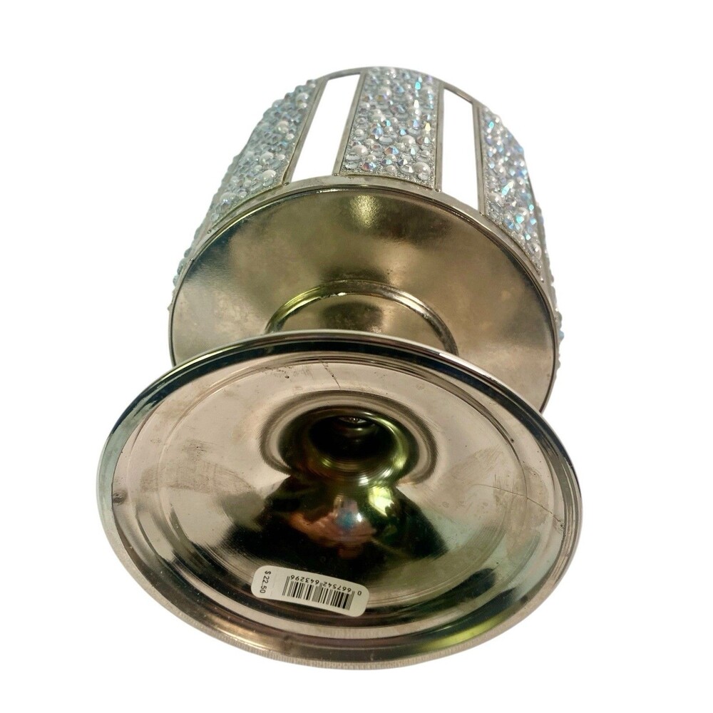 2 Bath & Body Works Tossed Gems Soap Holder Silver and 3 Wick Candle Holder - Picture 6 of 12